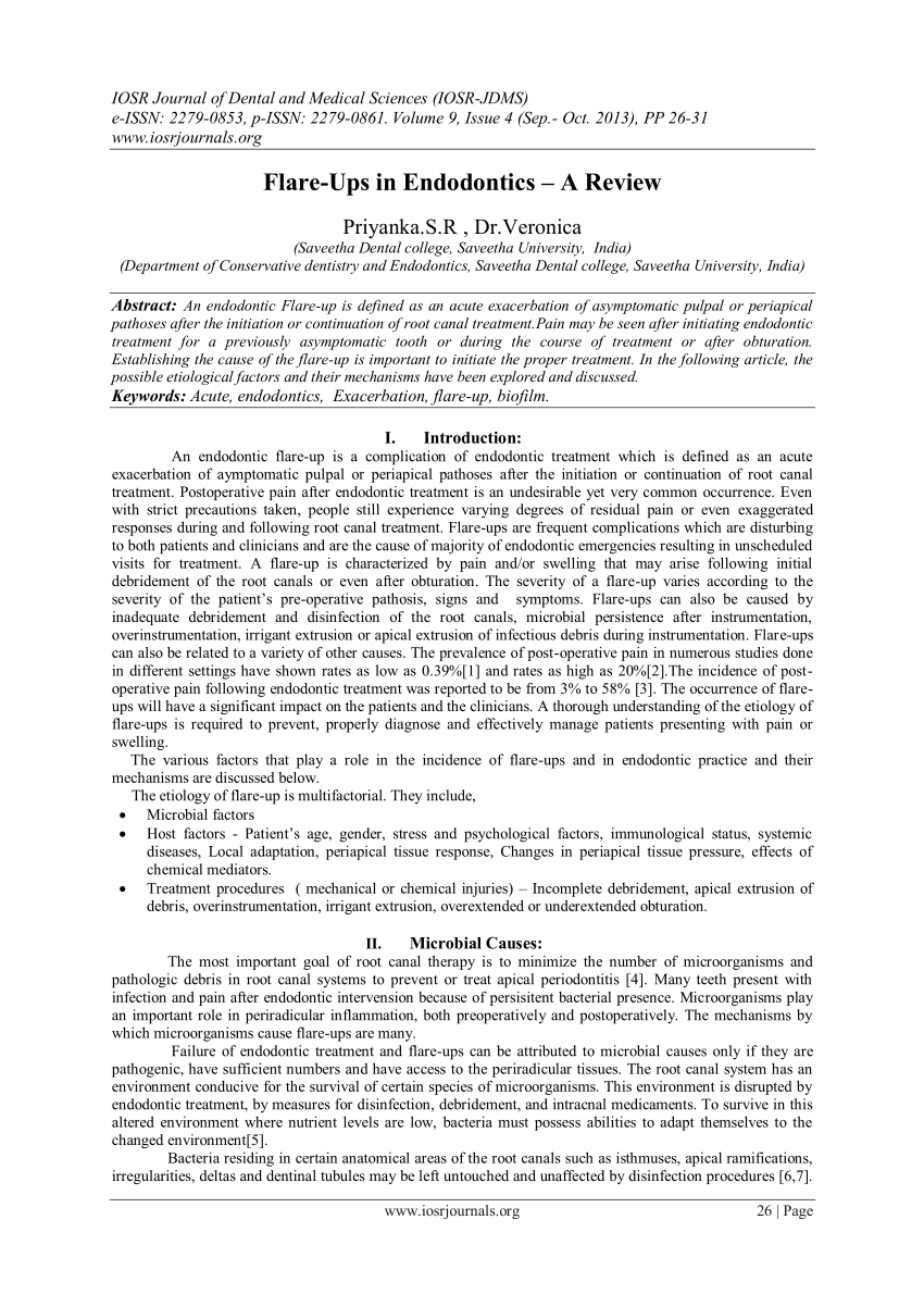 (PDF) FlareUps in Endodontics A Review