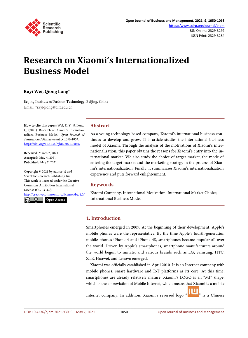 research paper on xiaomi