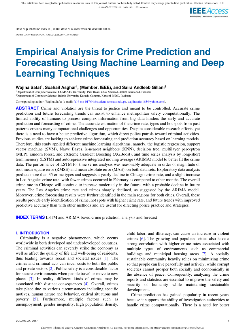 crime prediction using machine learning research paper