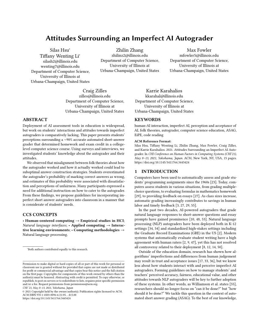 PDF Attitudes Surrounding an Imperfect AI Autograder 