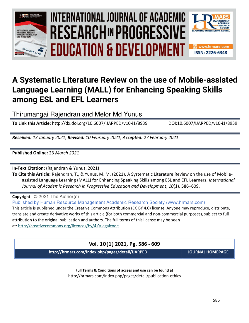 mobile english language learning (mell) a literature review