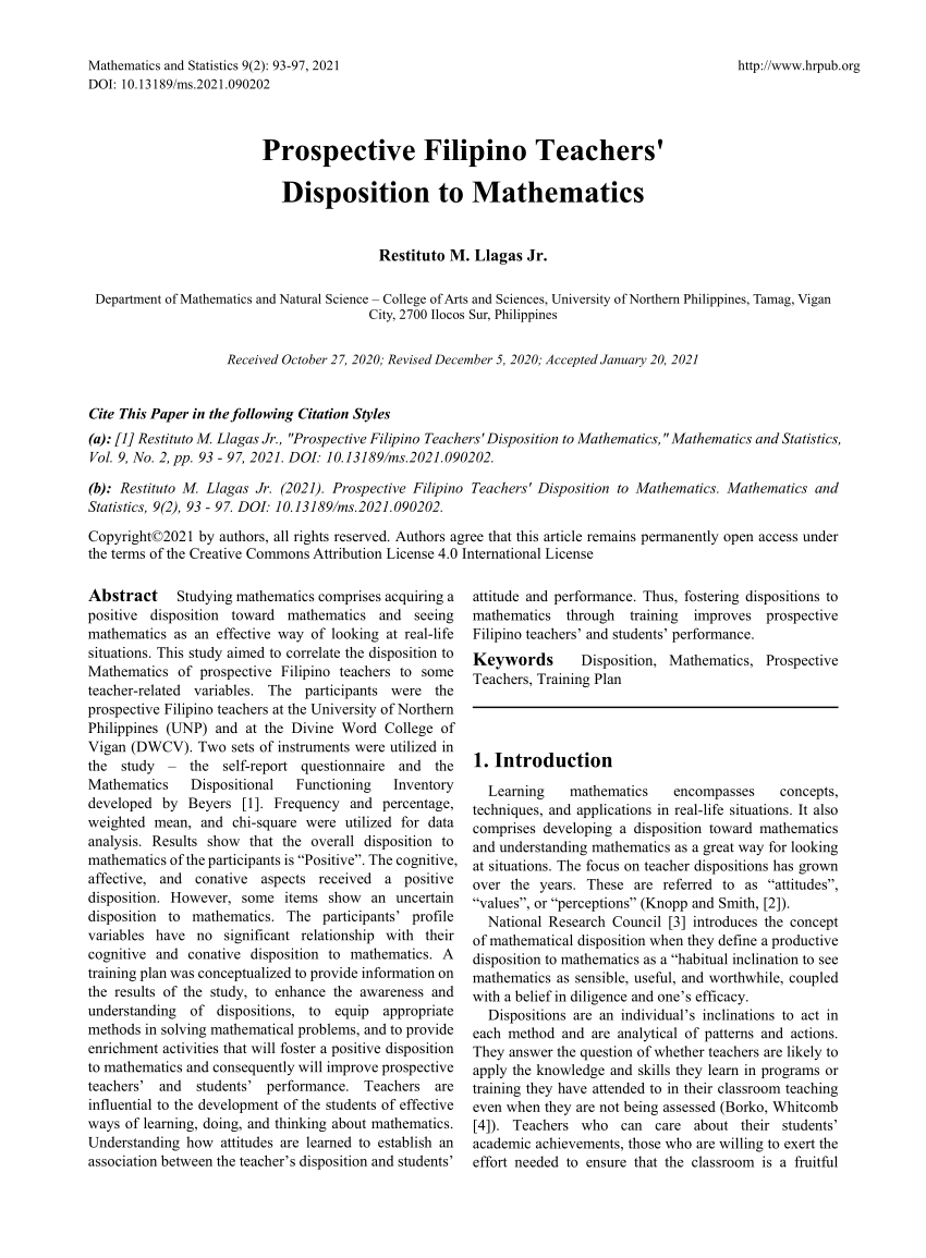 thesis in mathematics education in the philippines pdf