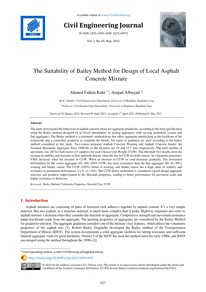 (PDF) The Suitability of Bailey Method for Design of Local Asphalt ...
