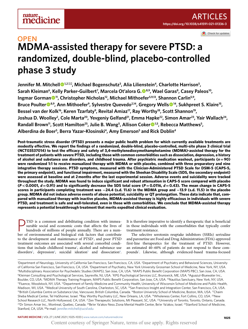 Psychedelic Drug MDMA May Reawaken 'Critical Period' in Brain to Help Treat  PTSD