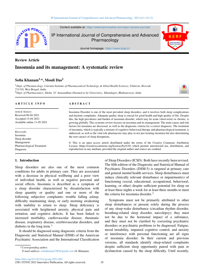 thesis on insomnia