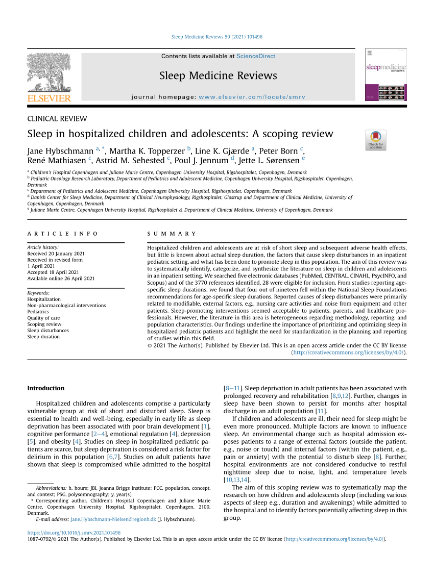 PDF Sleep In Hospitalized Children And Adolescents A Scoping Review   Largepreview 