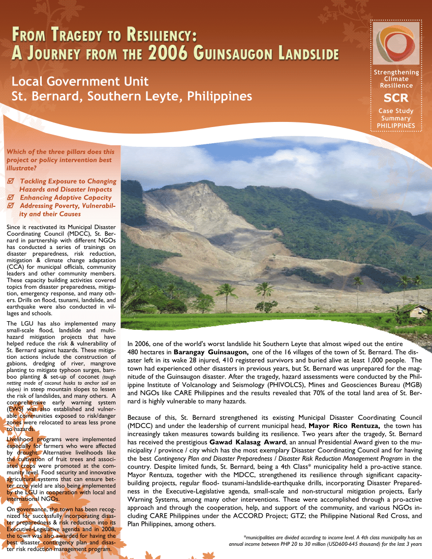 case study about landslide in the philippines
