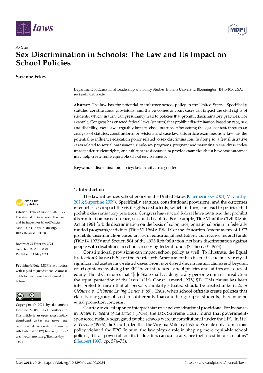sex discrimination research paper