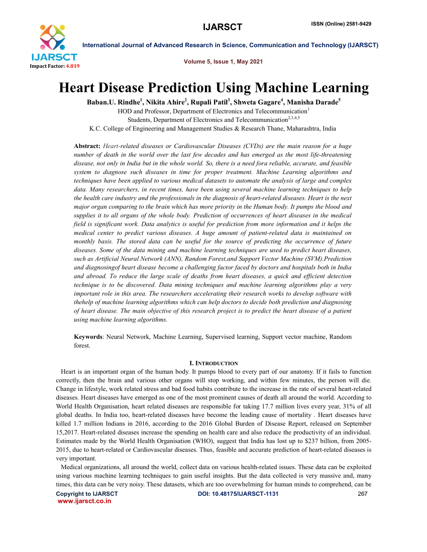 research paper on disease prediction