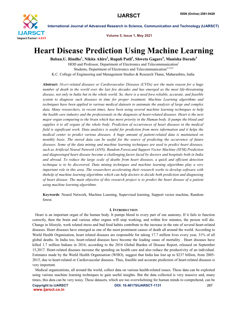 research paper related to heart disease