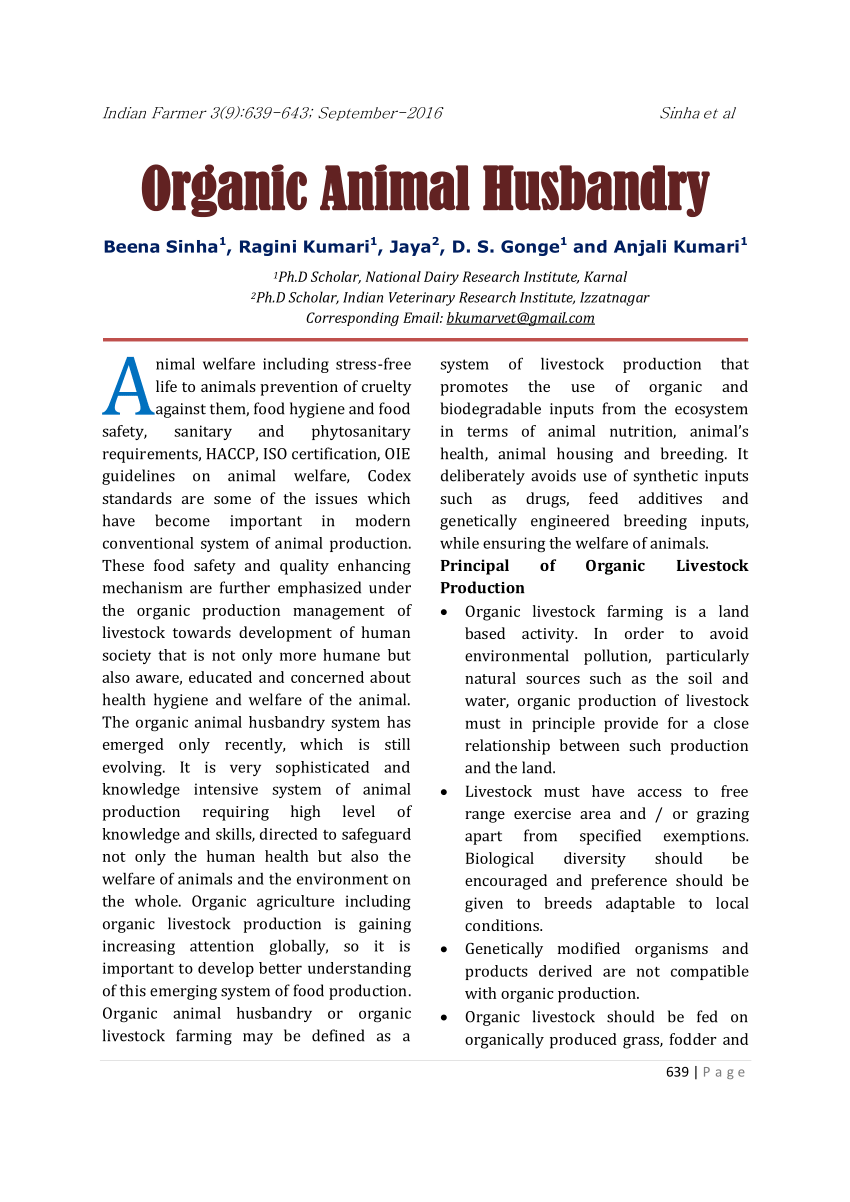 PDF) Organic Animal Husbandry