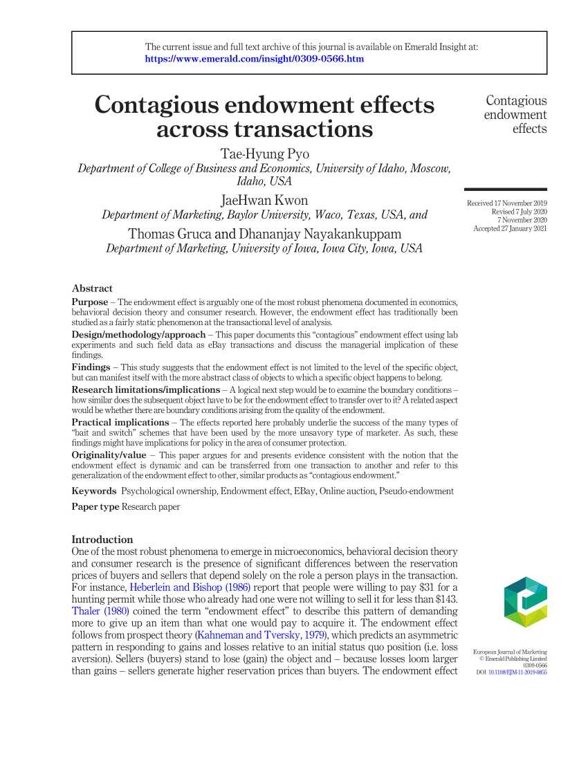 Endowment Effect - The Decision Lab