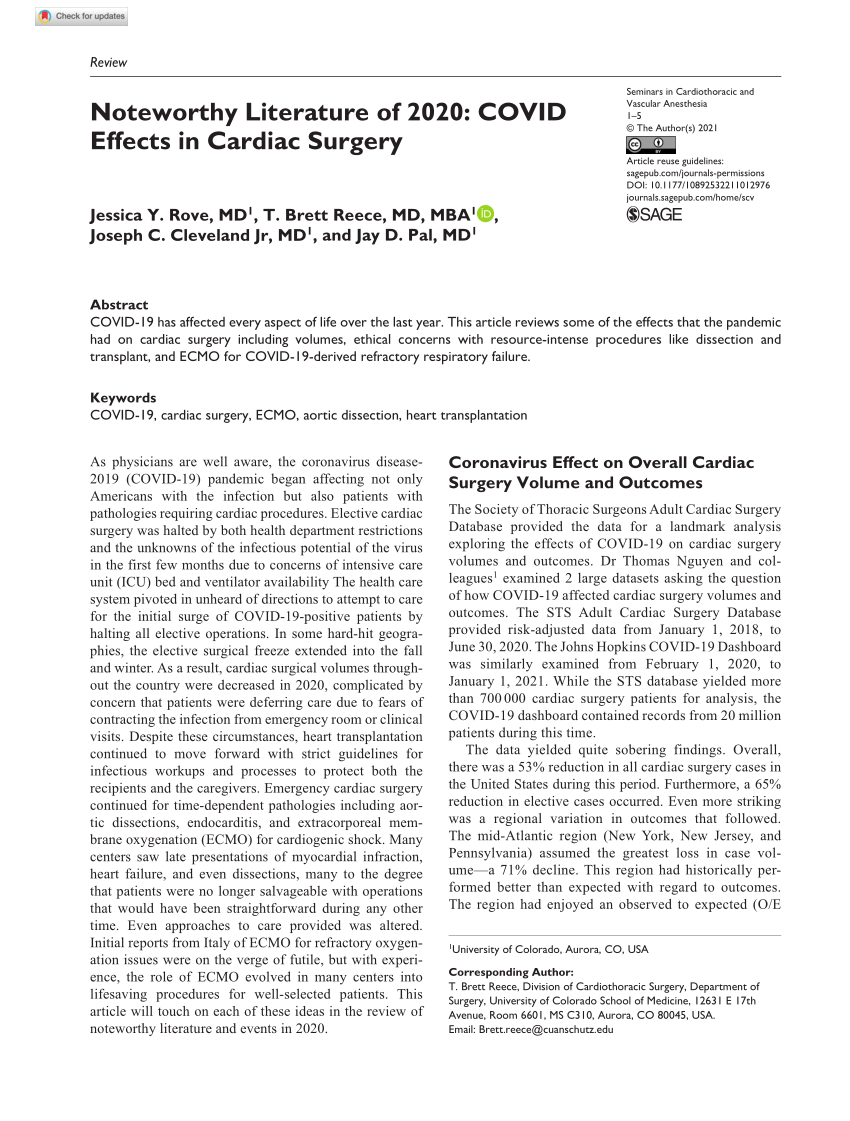 literature review on cardiac surgery