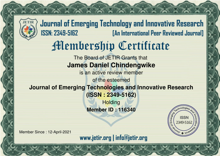 (PDF) Journal of Emerging Technologies and Innovative Research (ISSN