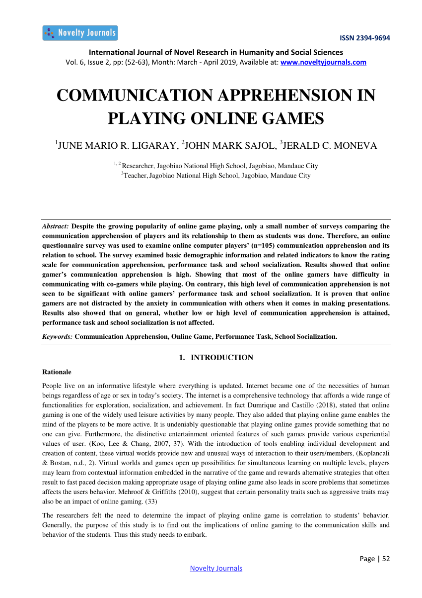 Impact of Online gaming Communication on international communication  processes - 1620 Words