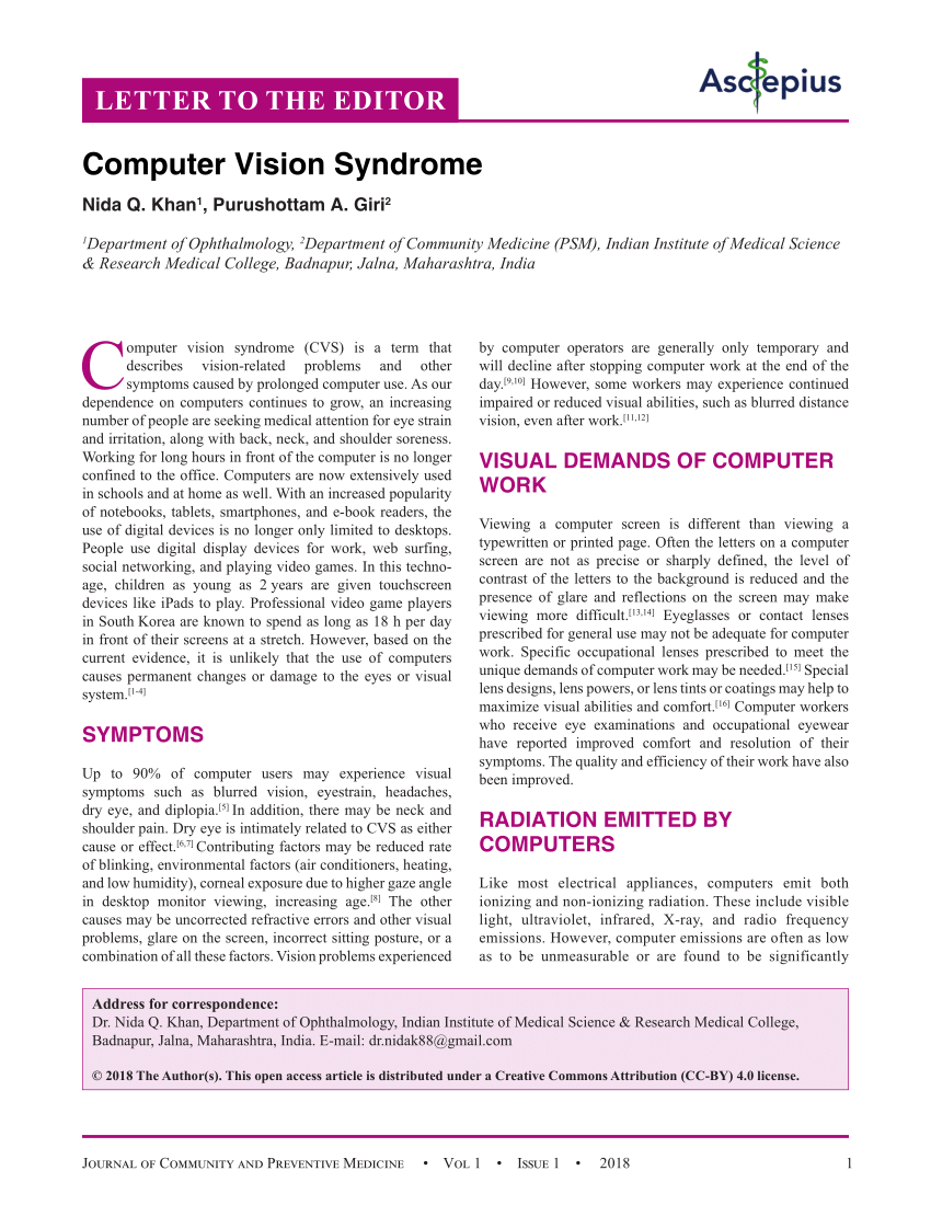 computer vision syndrome research paper