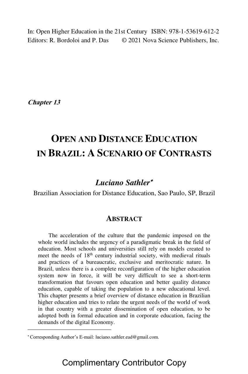 PDF) WEB-BASED APPLICATION IN DISTANCE EDUCATION: STUDY OF HIGHER EDUCATION  IN BRAZIL