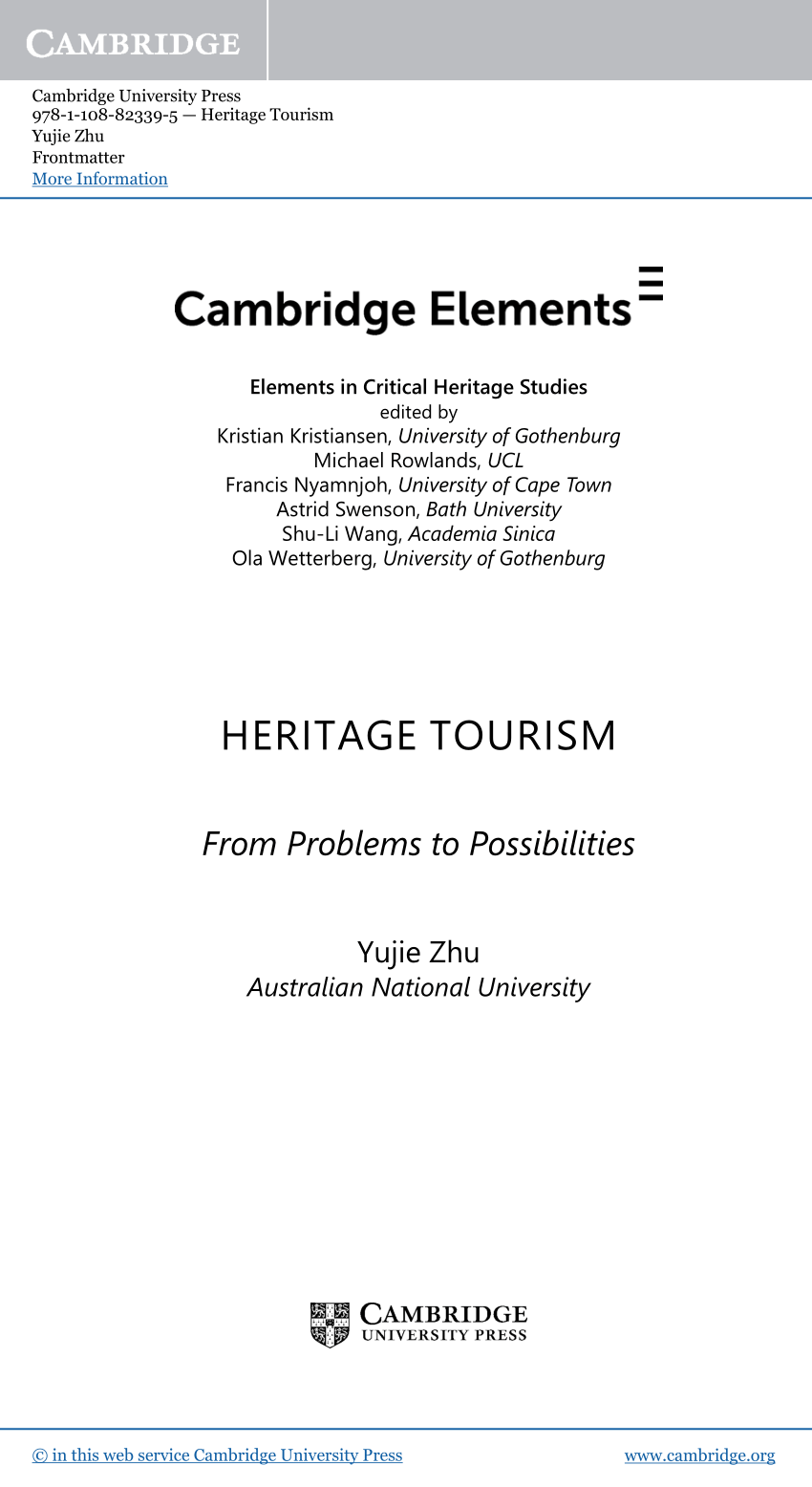 heritage and tourism thesis