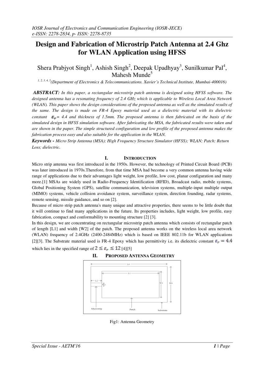 research paper on antenna technology