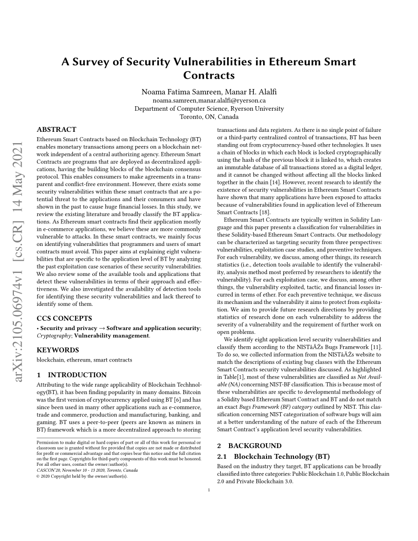 a survey of attacks on ethereum smart contracts