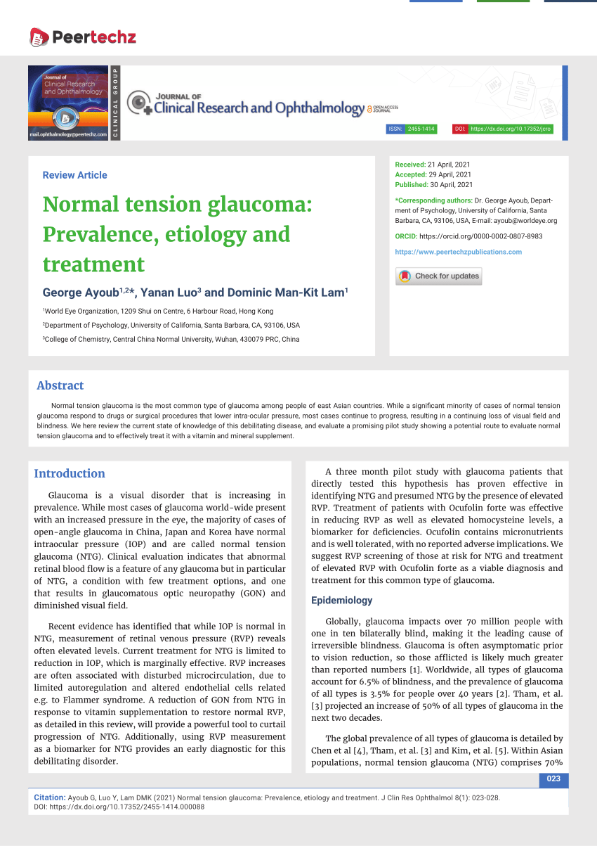 research article on glaucoma