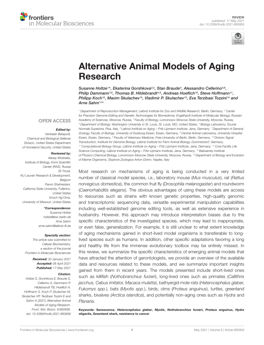 PDF) Alternative Animal Models of Aging Research