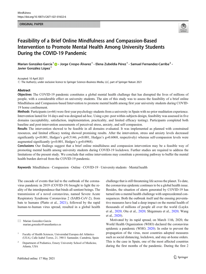 Frontiers  Improving University Students' Mental Health During the  COVID-19 Pandemic: Evidence From an Online Counseling Intervention in Italy