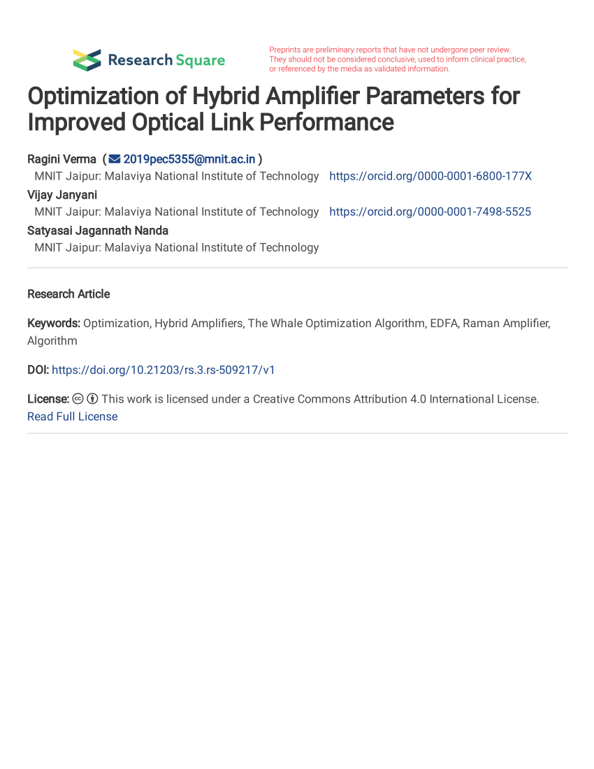 PDF) Optimization of Hybrid for Improved Performance