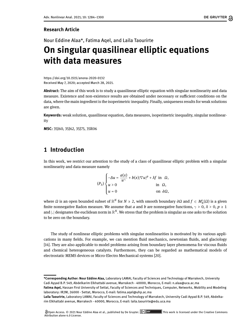 PDF) On singular quasilinear elliptic equations with data measures