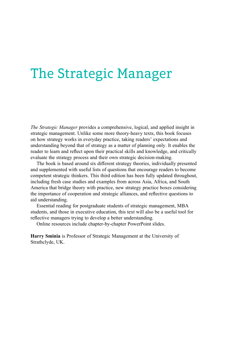 article review regarding strategic management pdf