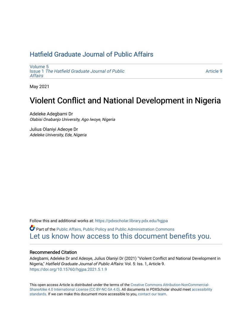 thesis on conflict management in nigeria