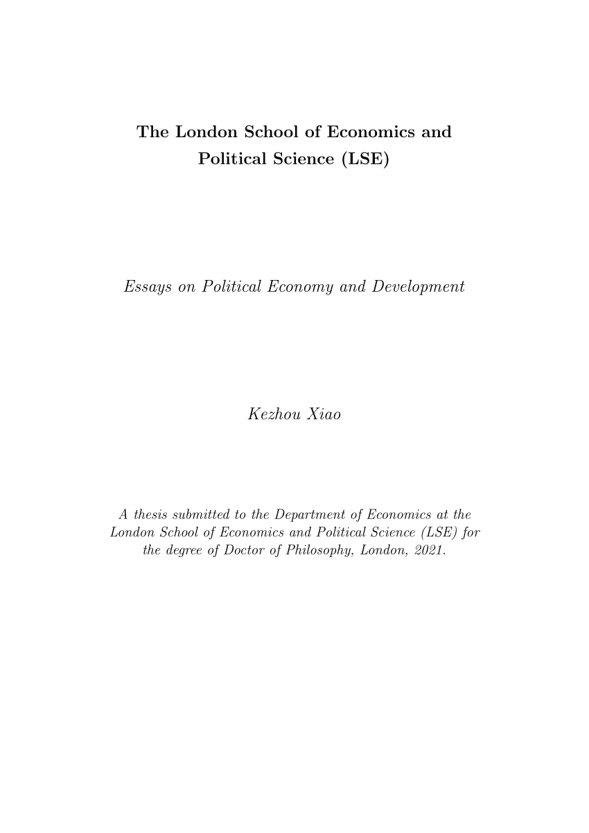 thesis in political economy