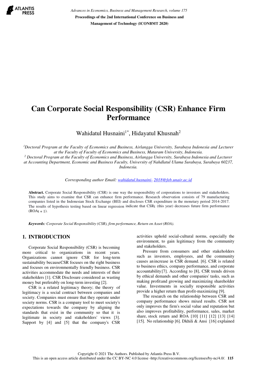csr and firm performance thesis