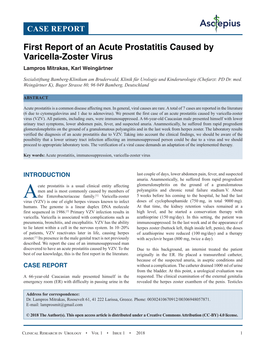 Krónikus prosztatitis fertőzés okai A prostatitis problémák csak vizelettel