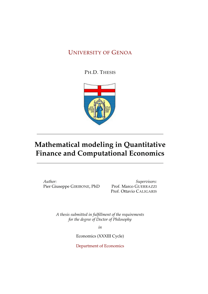 thesis in quantitative finance