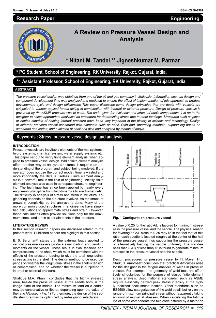 literature review of pressure vessel pdf