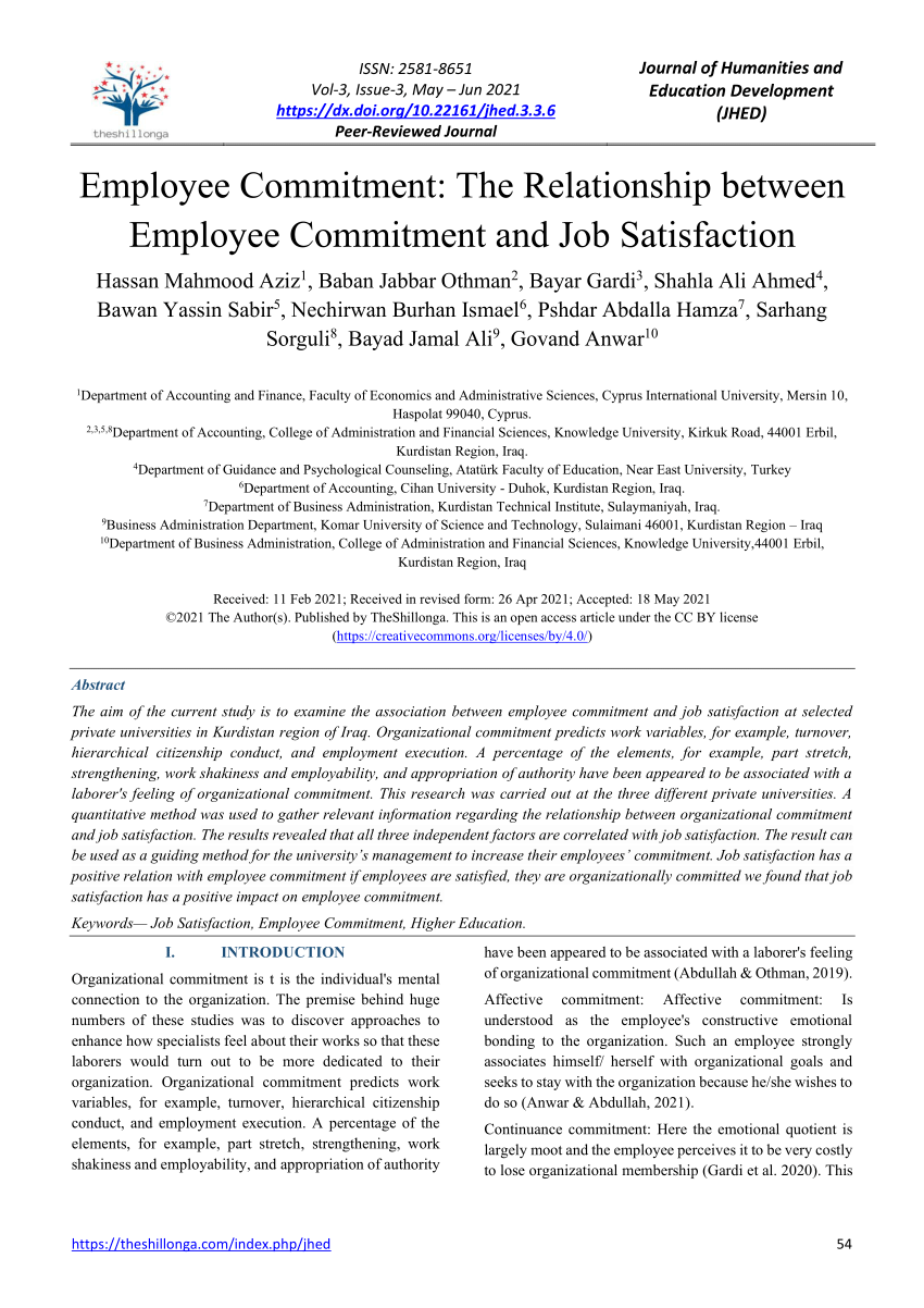 employee commitment research papers