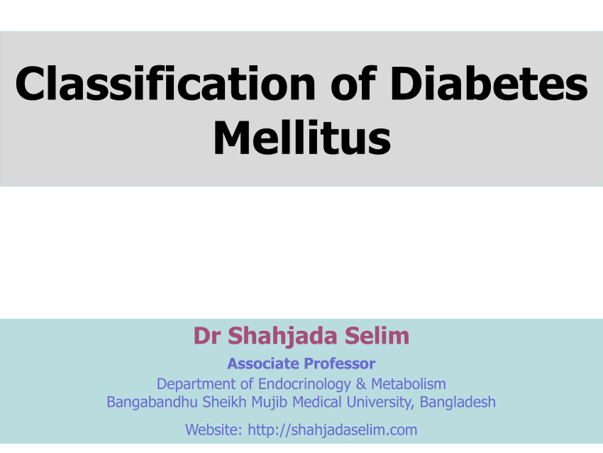 Pdf Classification Of Diabetes Mellitus