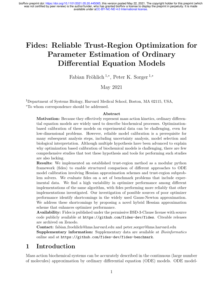 GitHub - fides-dev/fides: Trust Region Optimization in Python