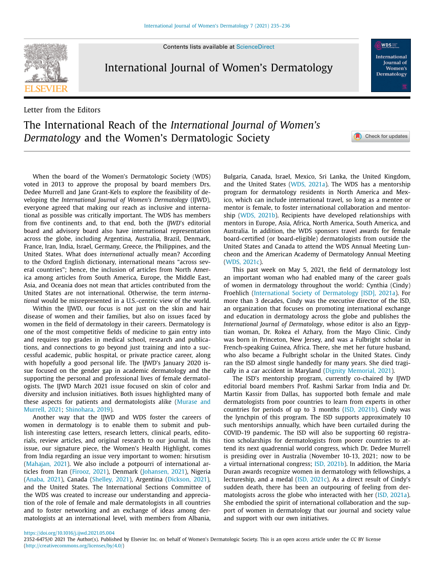 (PDF) The International Reach of the International Journal of Women's