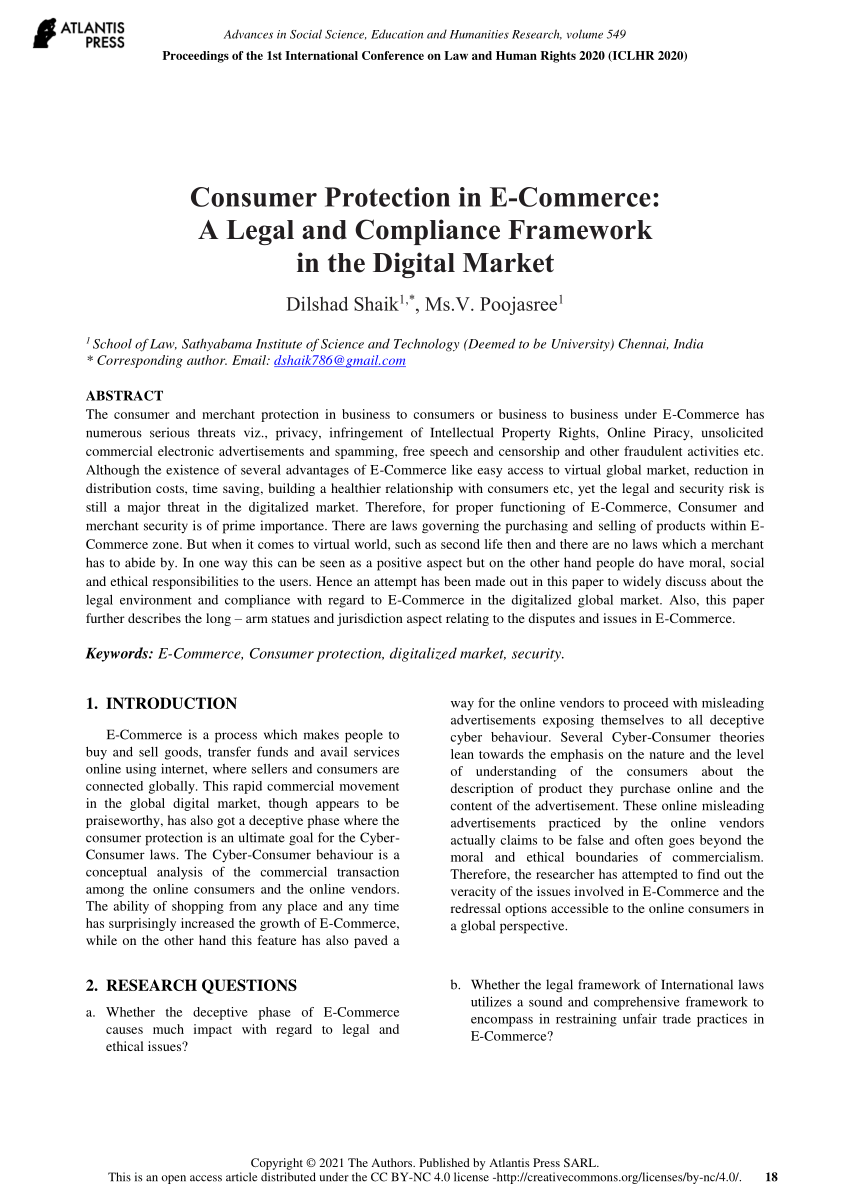 research paper on consumer protection in e commerce