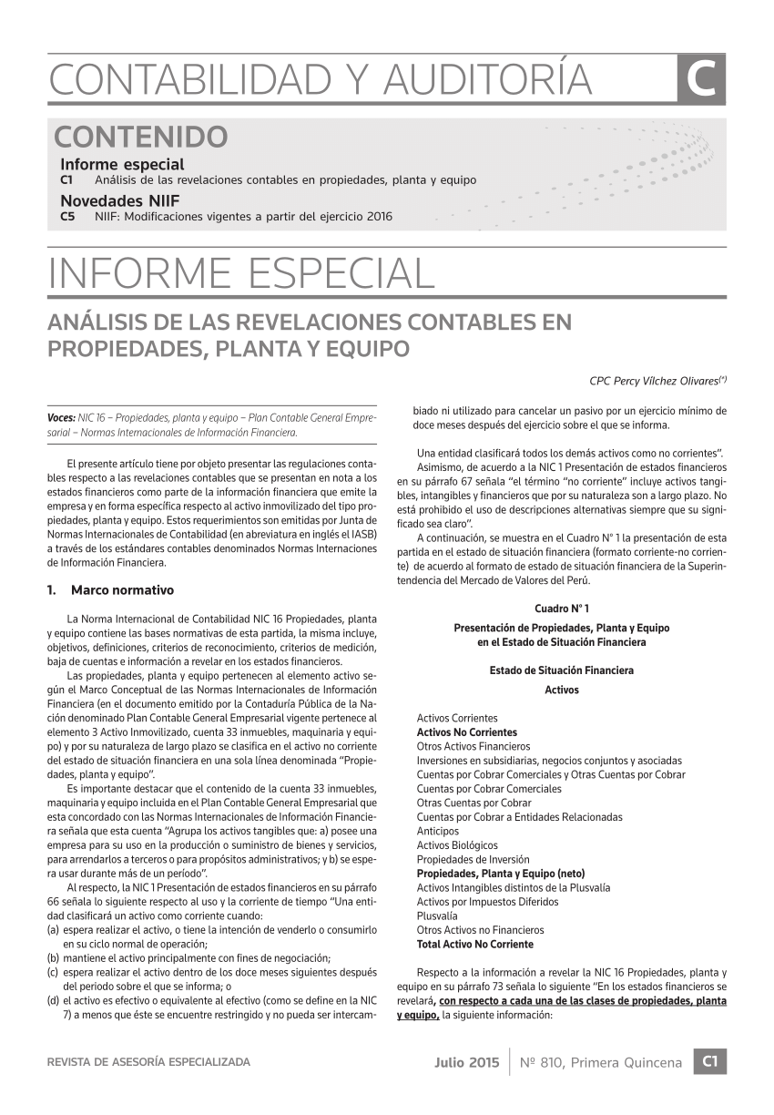 danés baños Camello PDF) Análisis de las Revelaciones Contables en Propiedades, Planta y Equipo