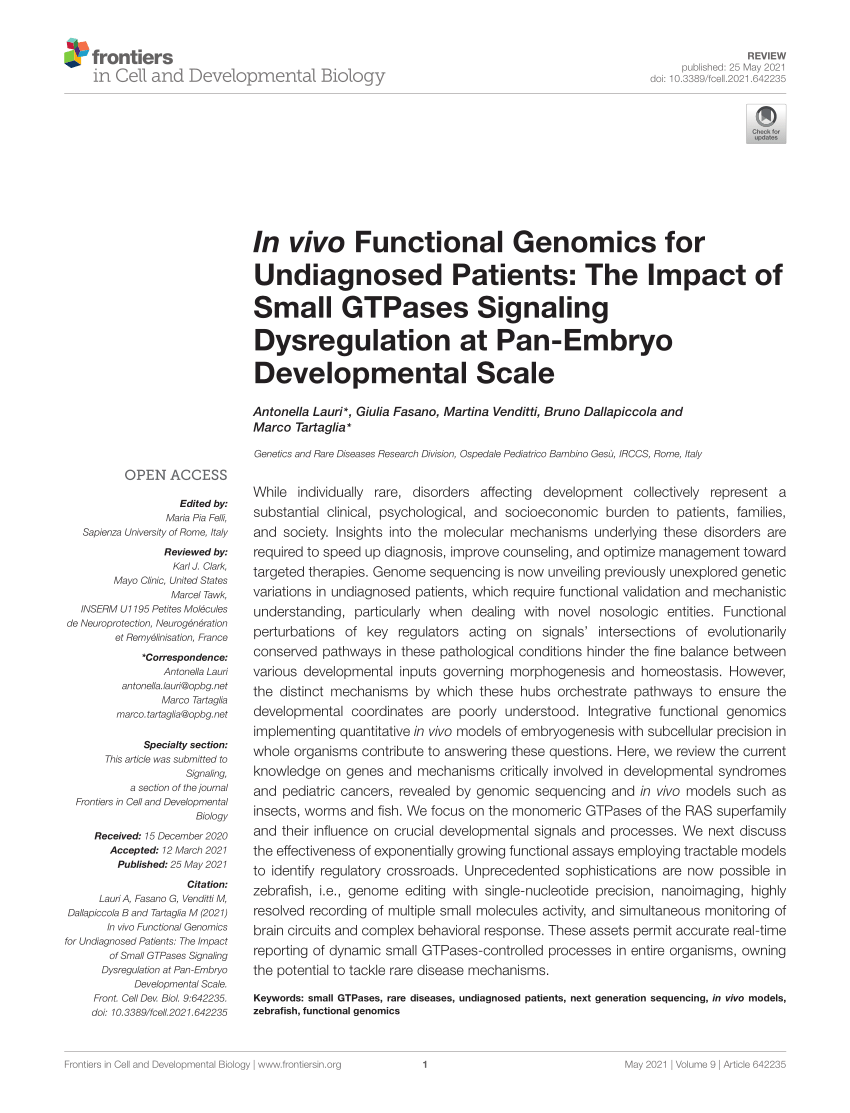 PDF) In vivo Functional Genomics for Undiagnosed Patients: The 