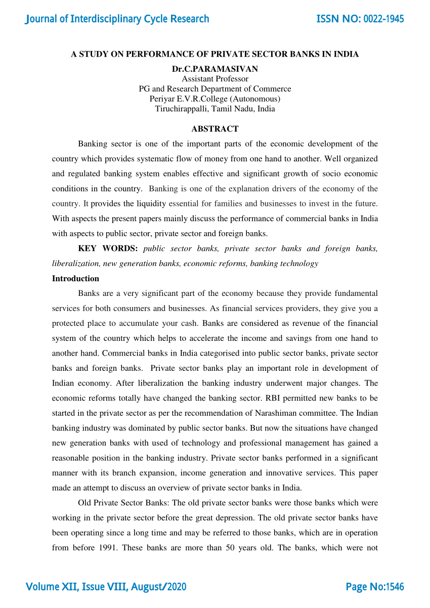 research paper on public and private banks