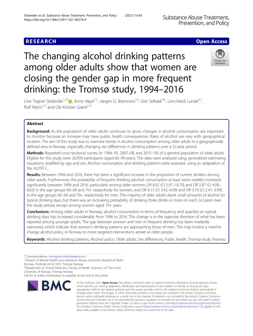 PDF) The changing alcohol drinking patterns among older adults