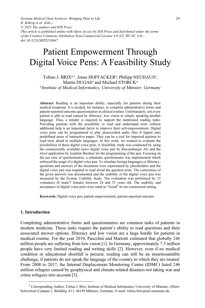 The tiptoi digital voice pen and an example of an interactive paper by