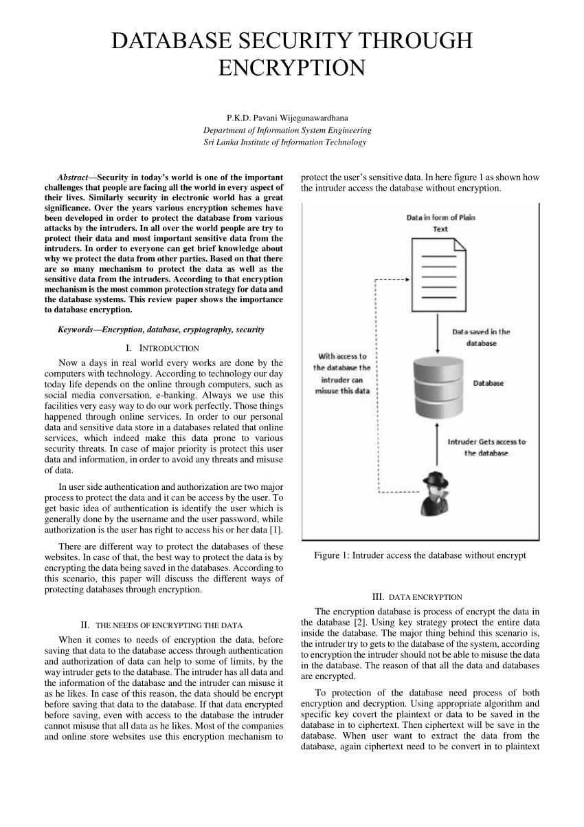 research paper on database security