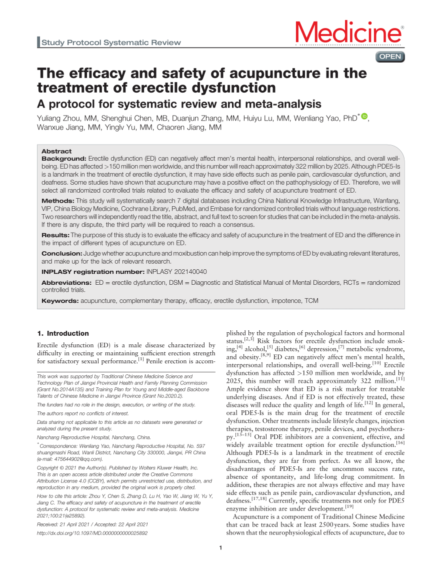 PDF The efficacy and safety of acupuncture in the treatment of