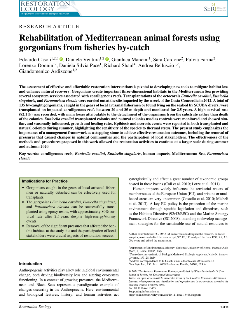 Frontiers  When Scientists and Industry Technologies Mitigate Habitat  Loss: The First Bioconstruction Relocation in the Mediterranean Sea