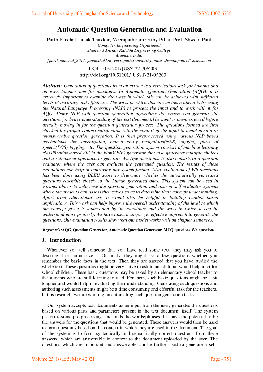 a systematic review of automatic question generation for educational purposes